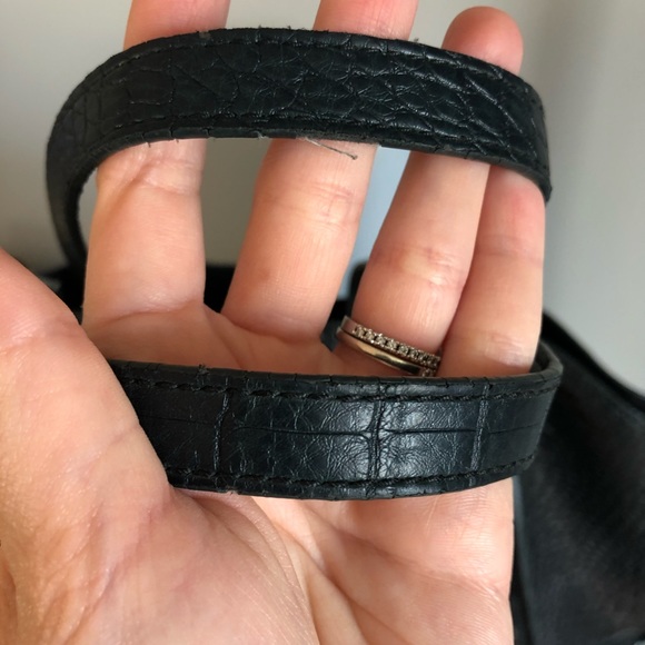 🌻3/25$ Zara large faux croc-embossed tote bag dark green - Picture 12 of 14